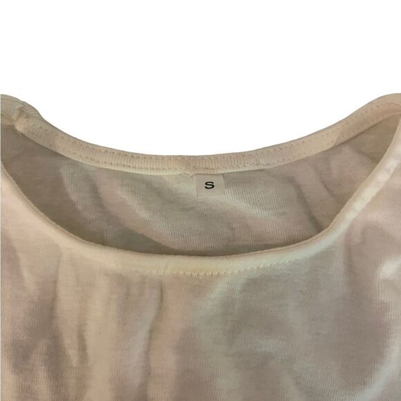 White Cropped Long Sleeve - Picture 3 of 3